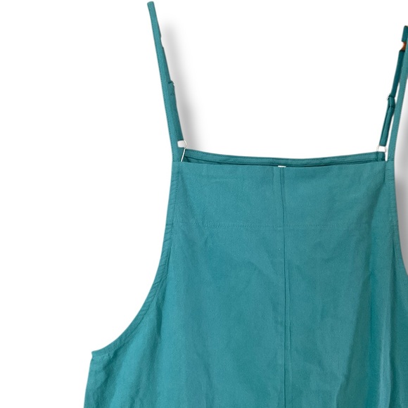 Yesno Teal Blue Bib Front Pull On Wide Leg Jumpsuit Size Large - Picture 3 of 9